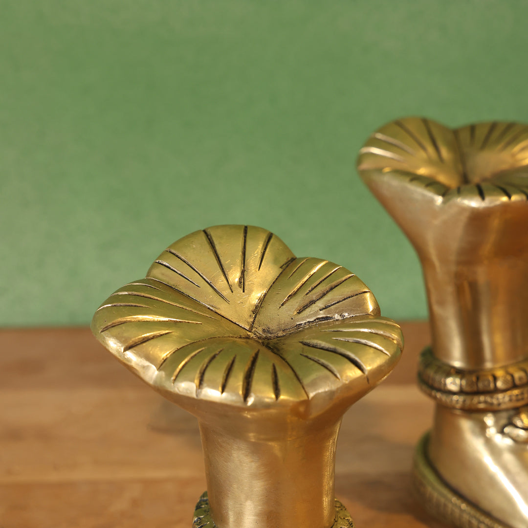 Brass Divine Goddess LakshmI Feet/Charan (5.5 Inch)