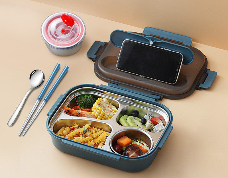 304 Stainless Steel Lunch Box, Fresh-keeping Box With Soup Cup, Insulated Lunch Box