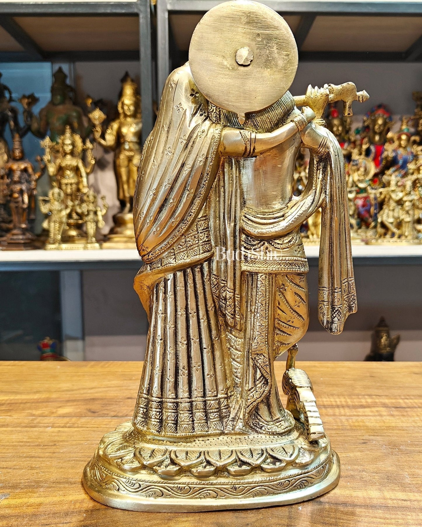 Sama Homes-12 inch brass radha krishna idol
