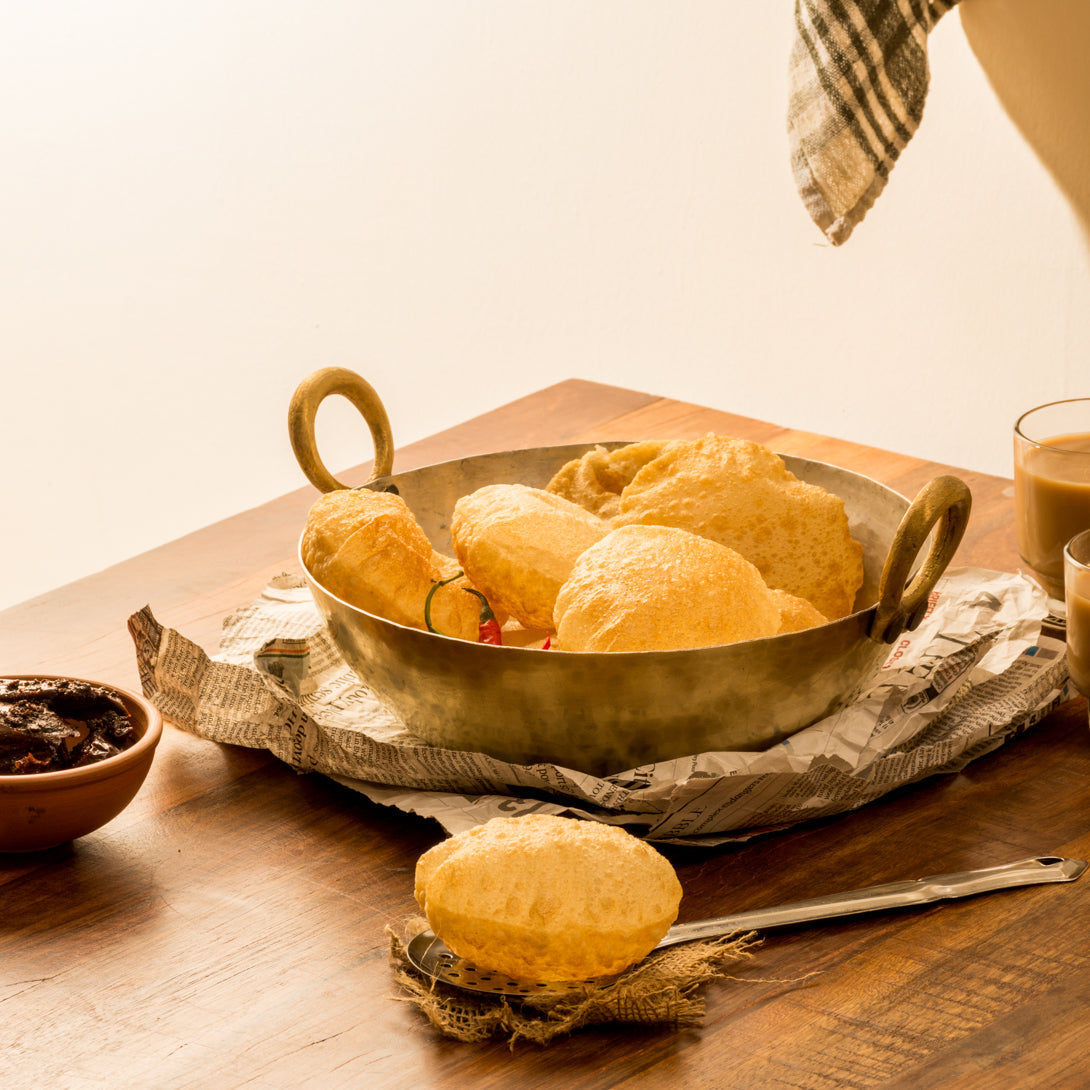 sama homes set of 3 brass kadhais 1l round base 3l round base 3l flat base