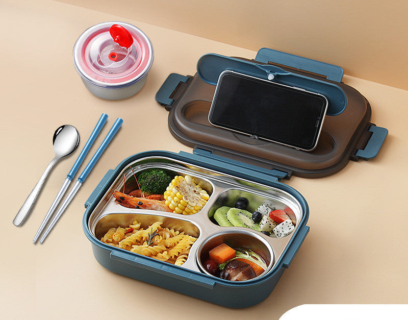 304 Stainless Steel Lunch Box, Fresh-keeping Box With Soup Cup, Insulated Lunch Box