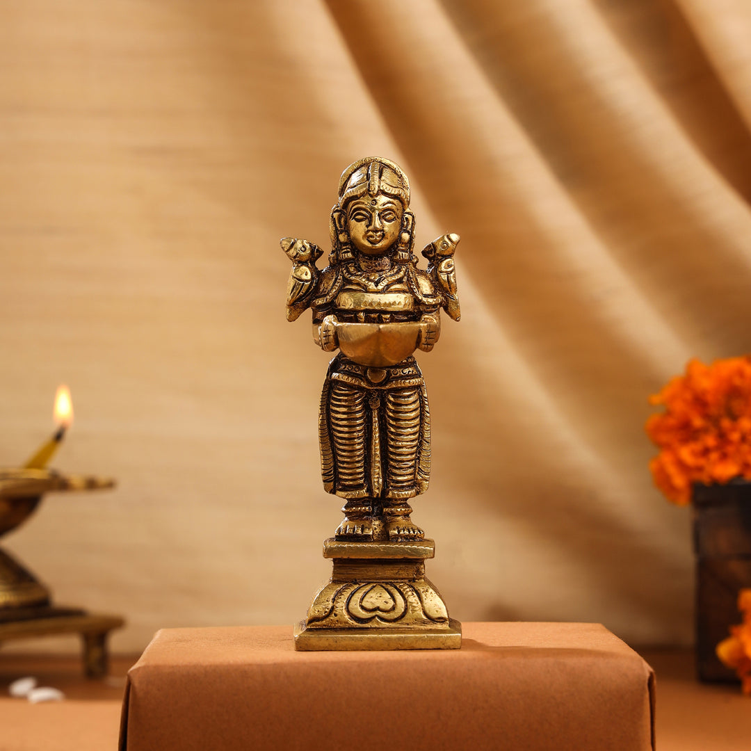 Brass Deep Lakshmi Pair (4.5 Inch)