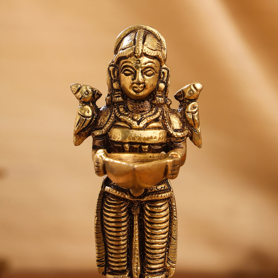 Brass Deep Lakshmi Pair (4.5 Inch)