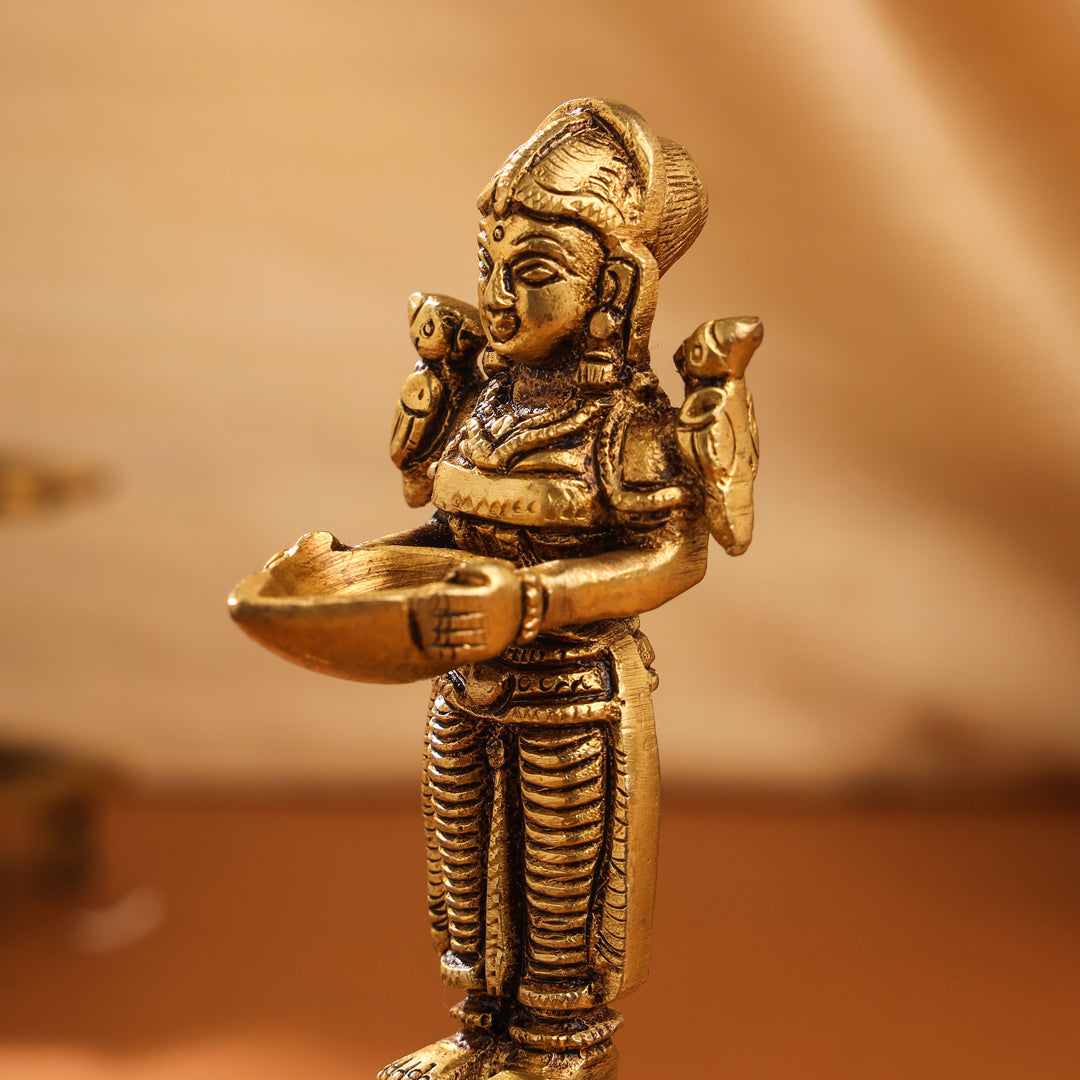 Brass Deep Lakshmi Pair (4.5 Inch)