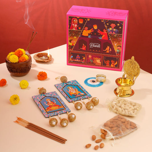 Brass Ashtalakshmi Diya Festive Gift Hamper