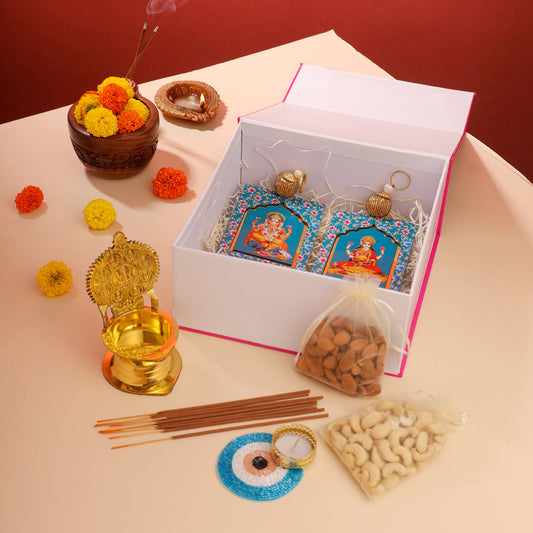 Brass Ashtalakshmi Diya Festive Gift Hamper