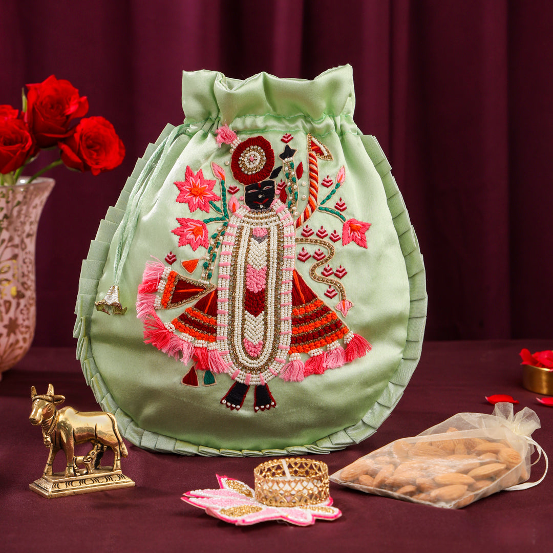 Brass Cow Shrinathji Festive Potli/Hamper