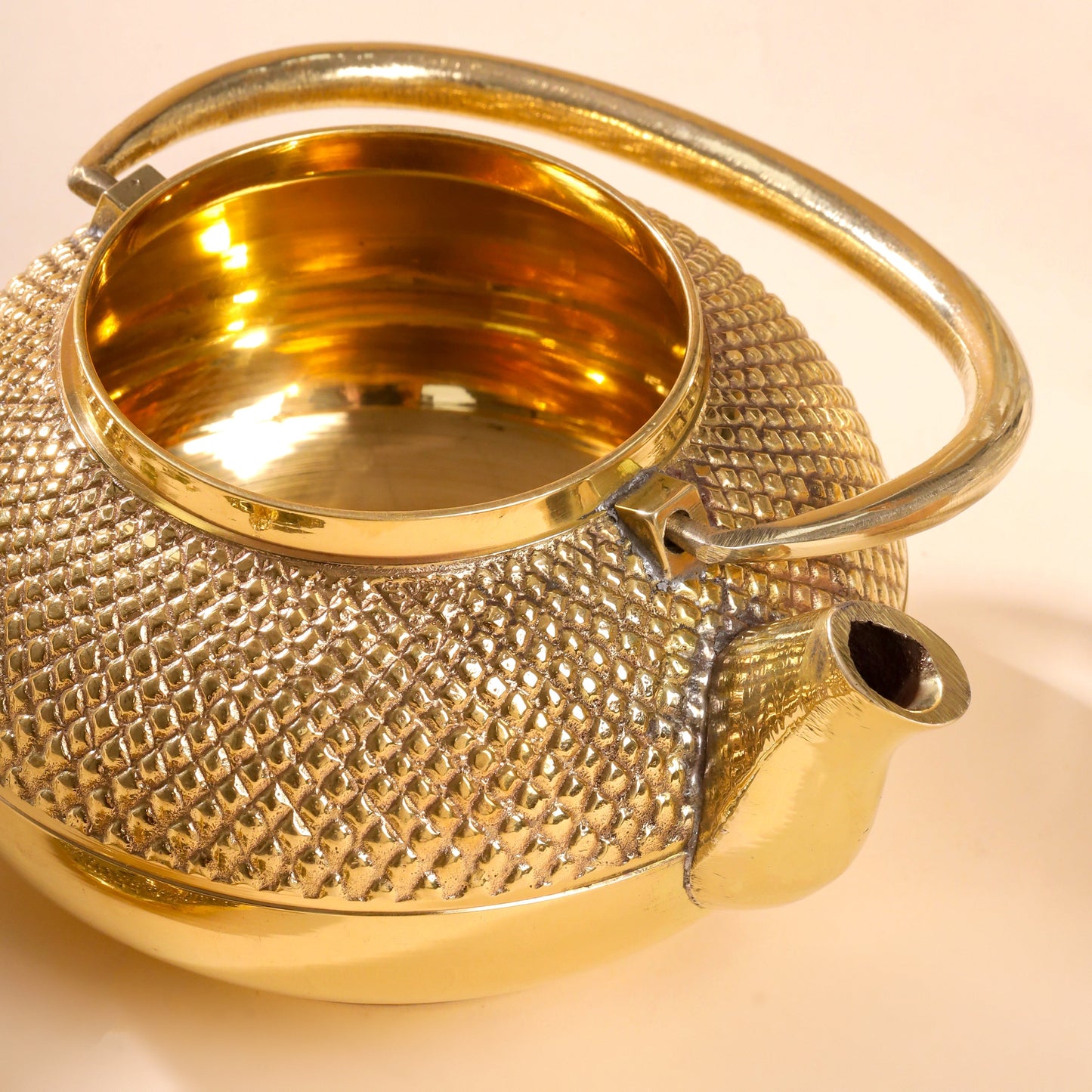 Handcrafted Brass Tea Kettle / Teapot – 4 Inch | 500ml Traditional Indian Kitchenware
