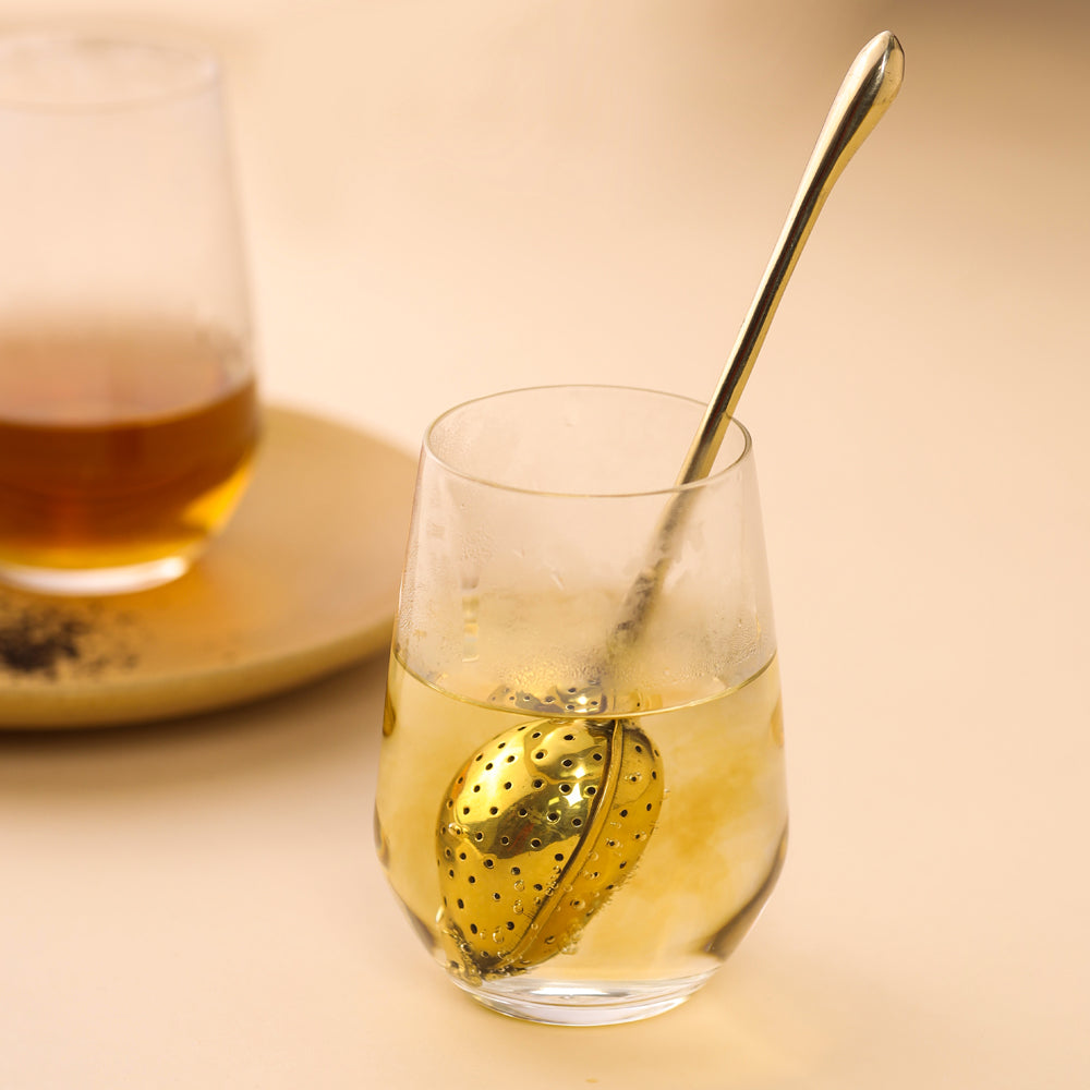 Traditional Brass Tea Infuser with Plain Handle – 7.5 Inch | Reusable Loose-Leaf Tea Strainer Ball