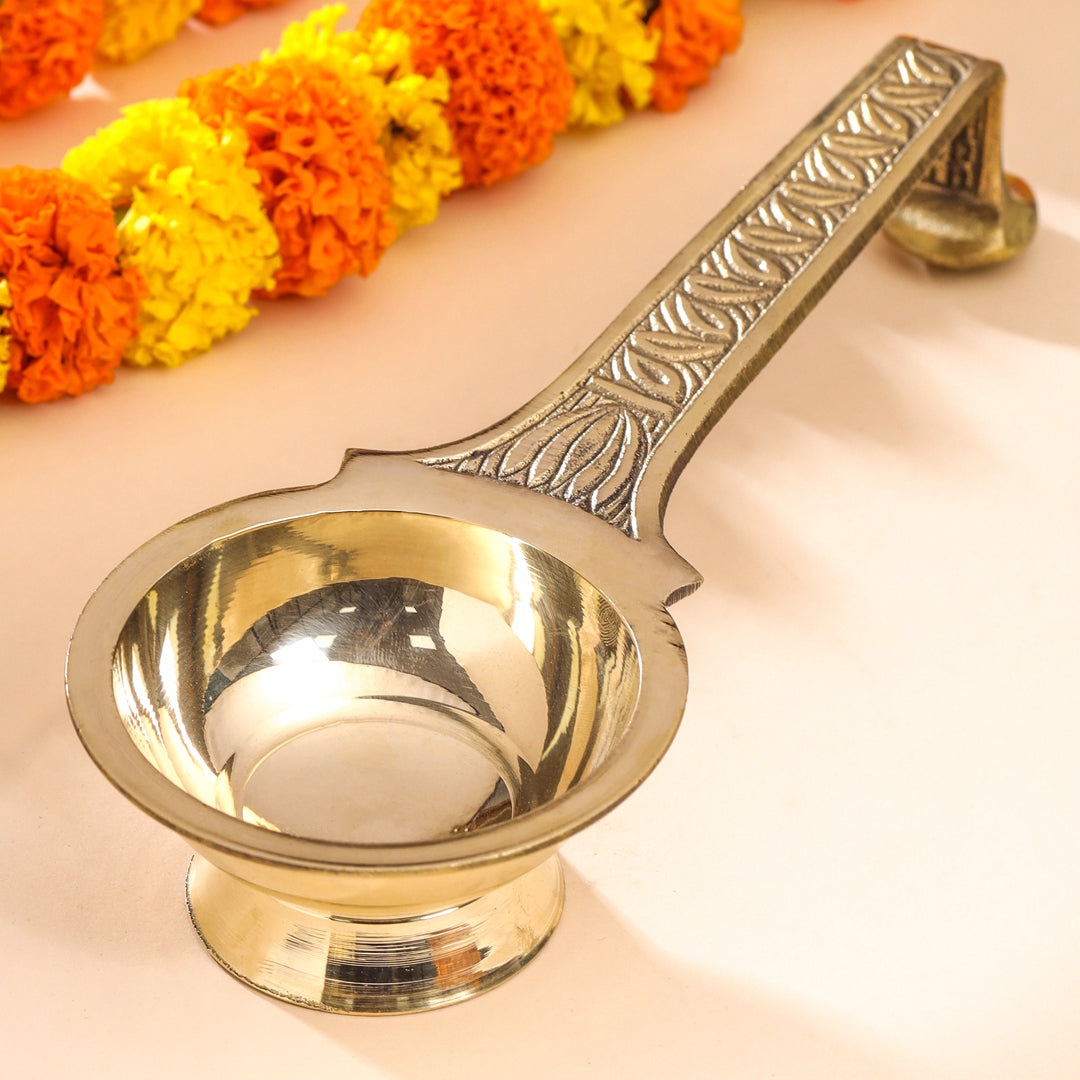 Brass Dhoop Aarti Spoon