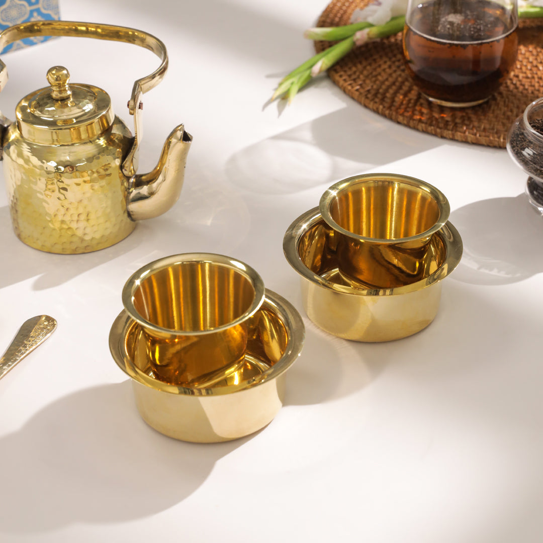 Handcrafted Brass Tea Pot & Davara Set – Luxury Corporate Gift Hamper for Tea Lovers