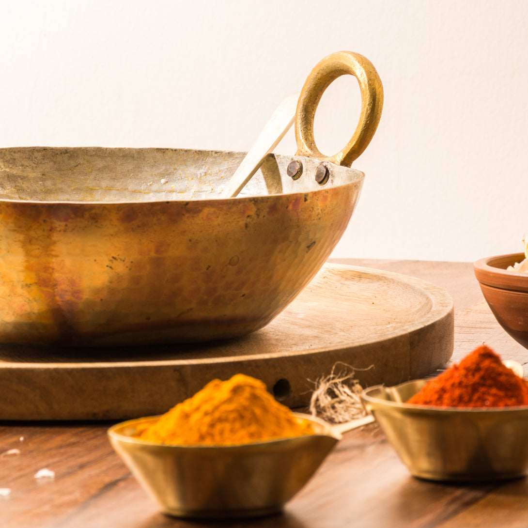 sama homes flat base brass kadahi