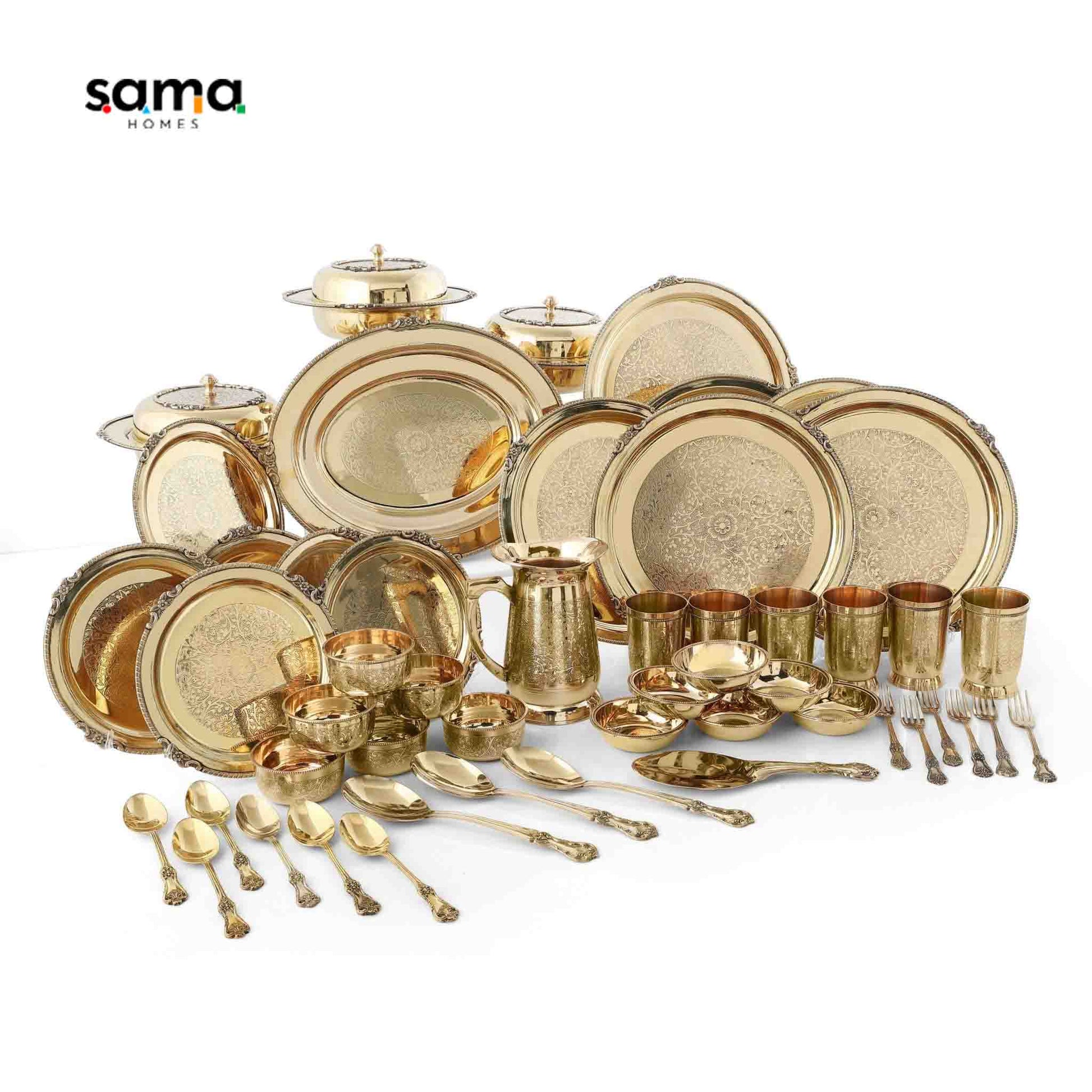 SAMA Homes - 51 piece etched dinner set