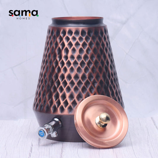 SAMA Homes - pure copper conical antique diamond designed capacity 8000 ml