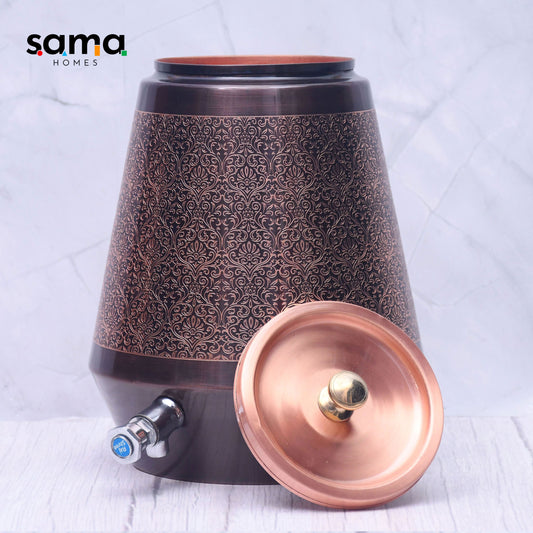 SAMA Homes - pure copper conical antique engraved designed capacity 8000 ml