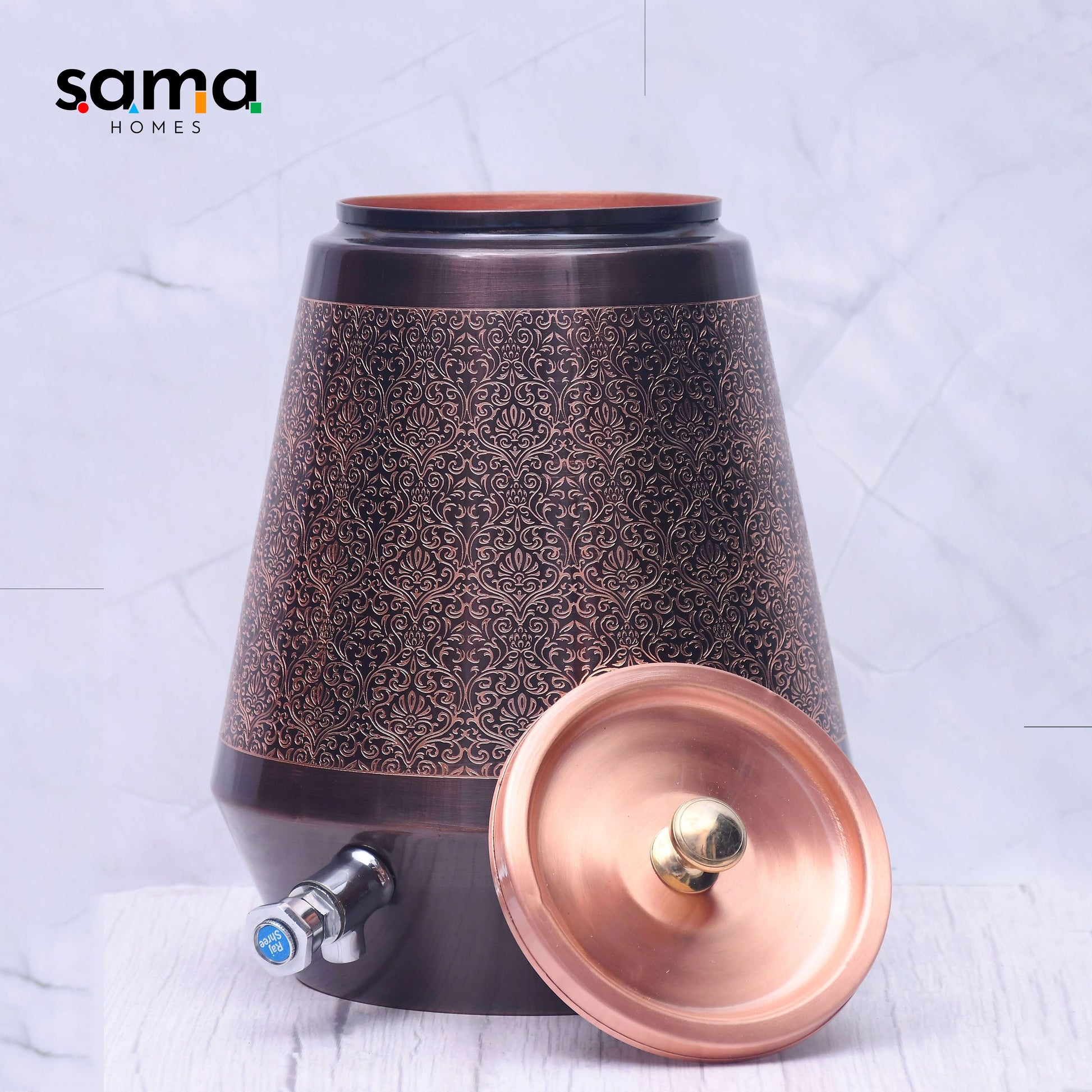 SAMA Homes - pure copper conical antique engraved designed capacity 5000 ml