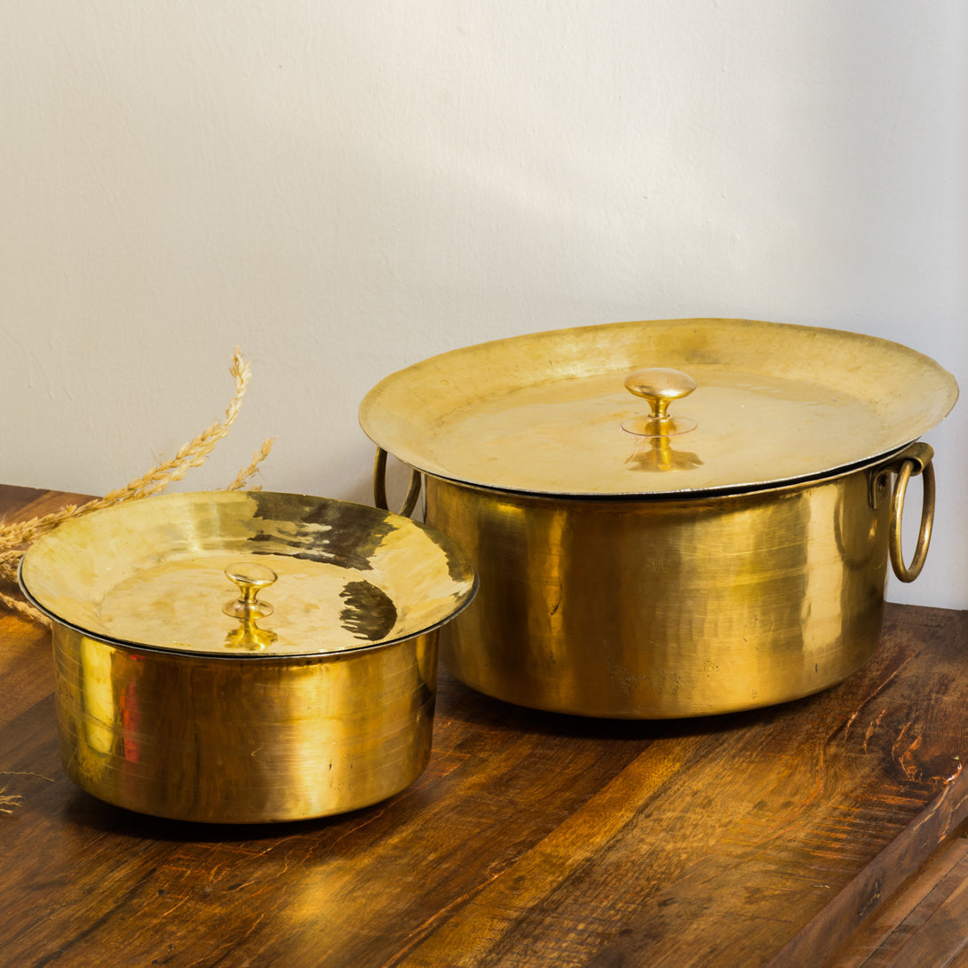 sama homes set of 3 brass patilas milk topias 1l 3l 5l