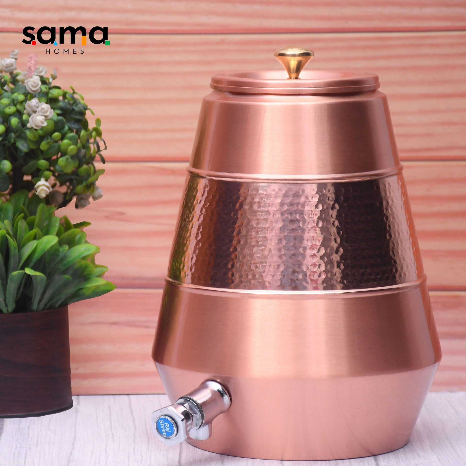 SAMA Homes - pure copper water dispenser half hammered designed capacity 8000 ml