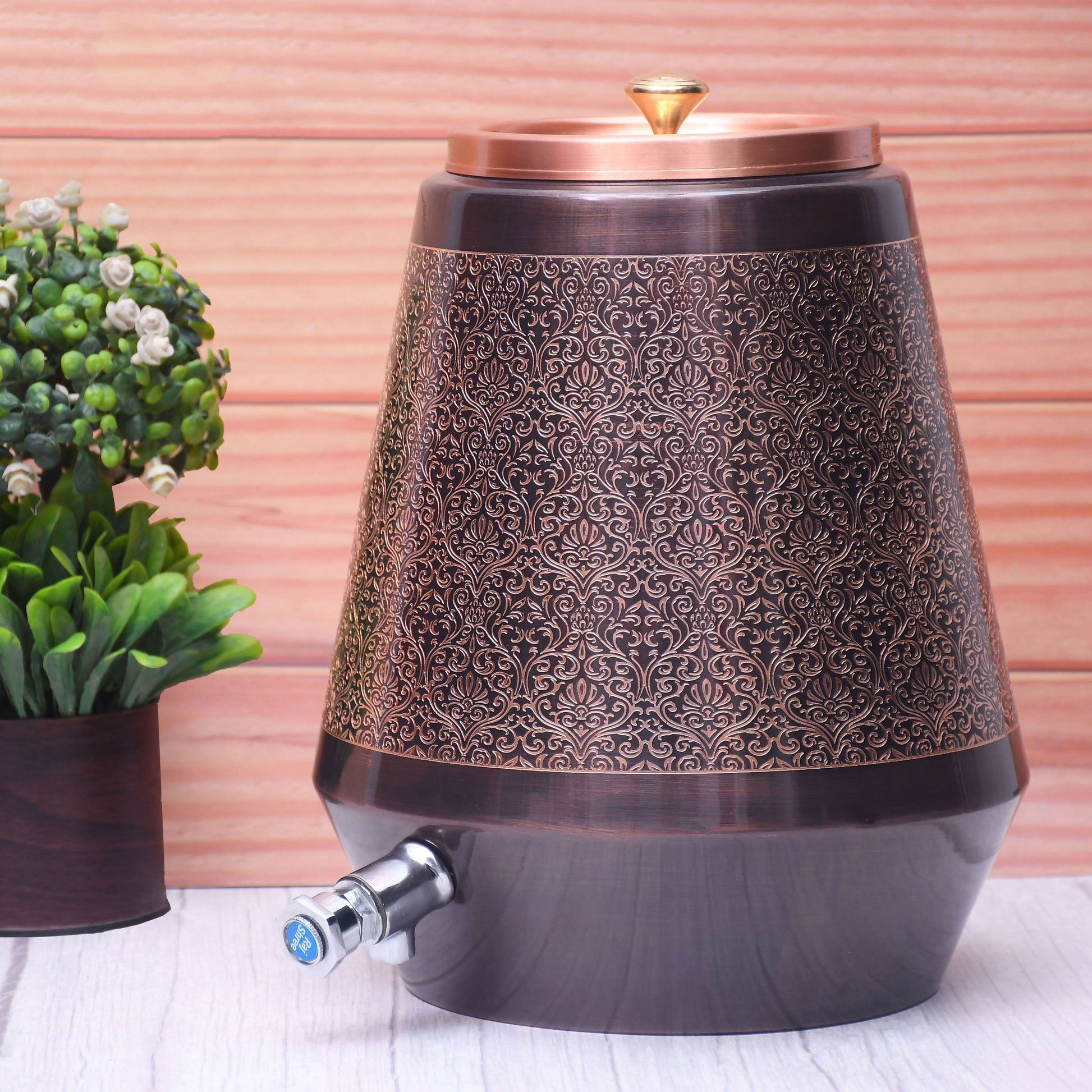 SAMA Homes - pure copper conical antique engraved designed capacity 8000 ml