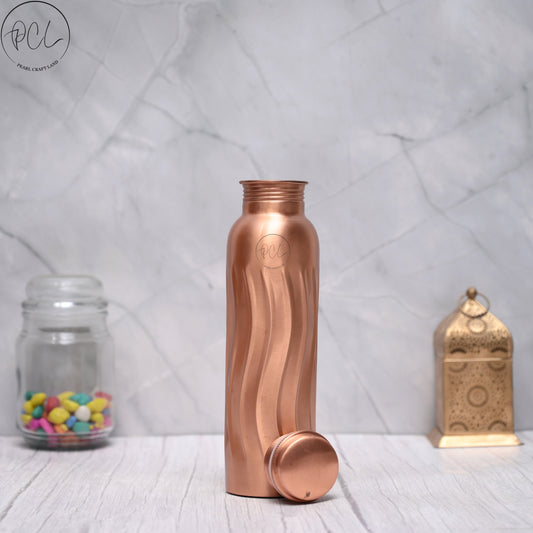Unique Wave Design 100% Pure Copper Water Bottle 950 ML