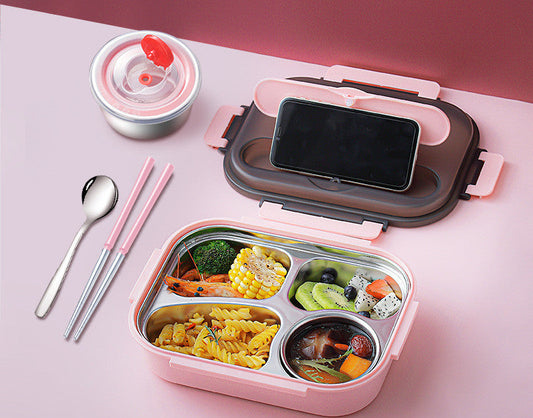304 Stainless Steel Lunch Box, Fresh-keeping Box With Soup Cup, Insulated Lunch Box