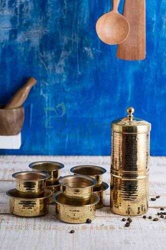 Brass Coffee Filter Large and Davara Tumbler Combo