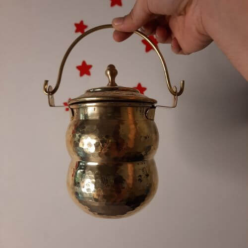 Brass Pot Shaped Storage Ghee Thooku