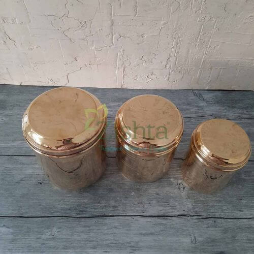 Brass Storage Container, Curved Lid (With tin Coating)