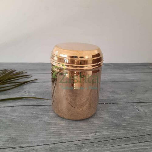 Brass Storage Container, Curved Lid (With tin Coating)