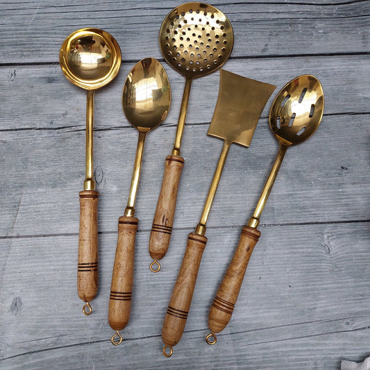 SAMA Homes - brass serving ladle set of 5