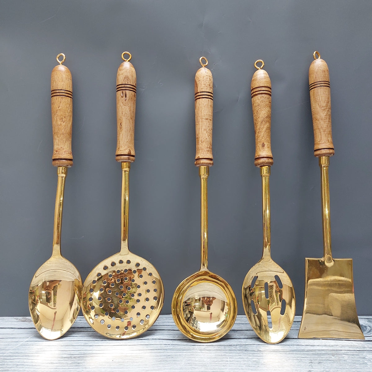 SAMA Homes - brass serving ladle set of 5