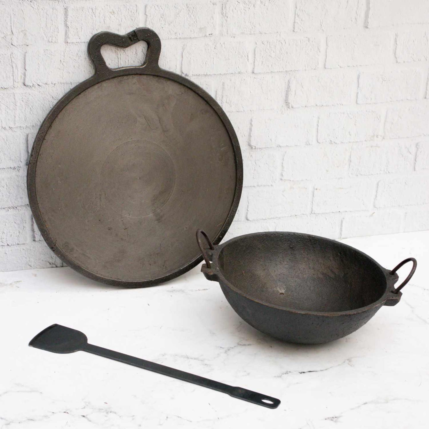 Cast Iron Combo: Kadai, Tawa , Dosa Ladle