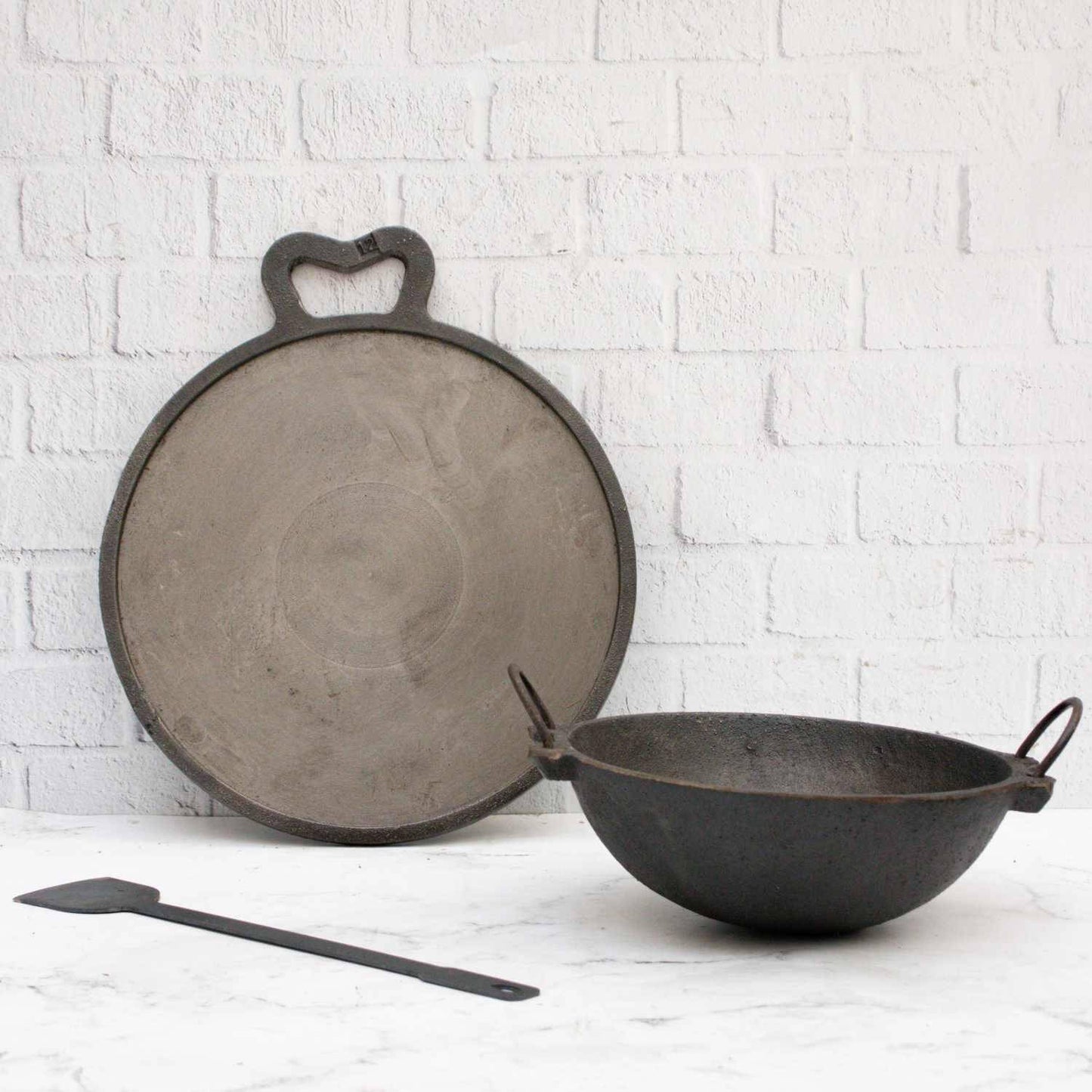 Cast Iron Combo: Kadai, Tawa , Dosa Ladle
