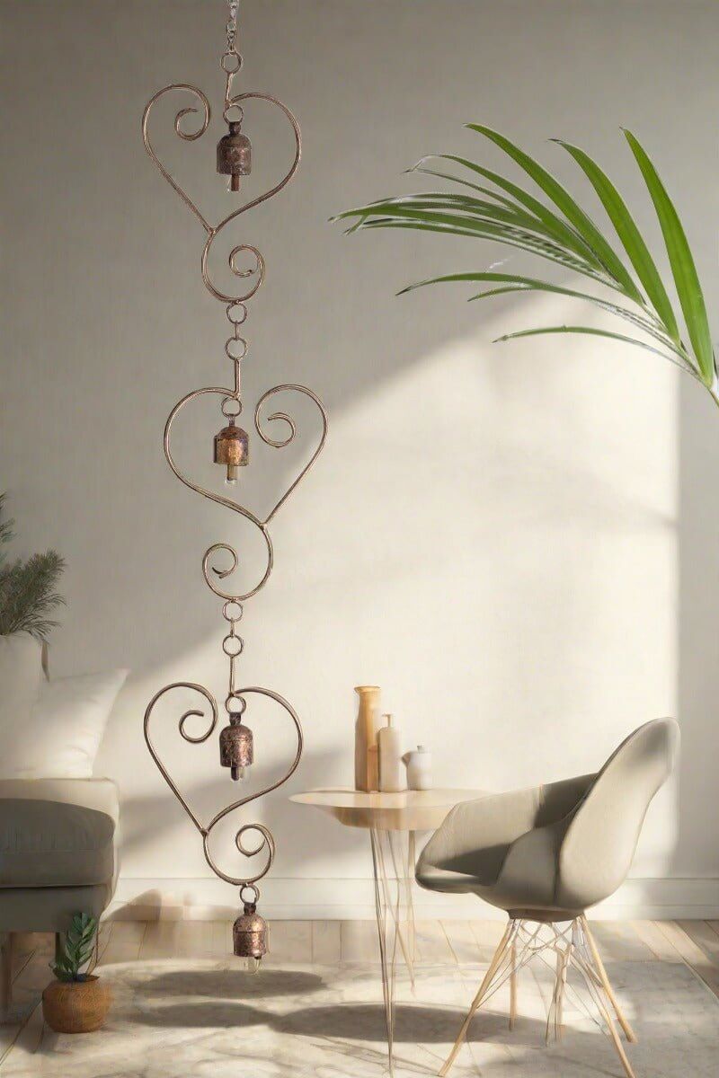 Copper Coated Iron Chimes-Heart