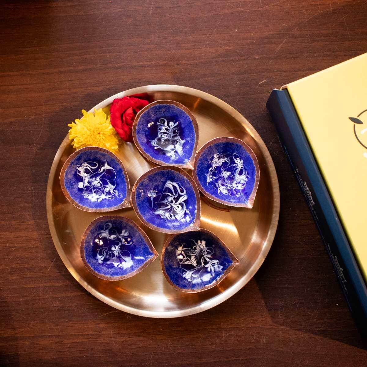 Copper Enamel Spring Diya
