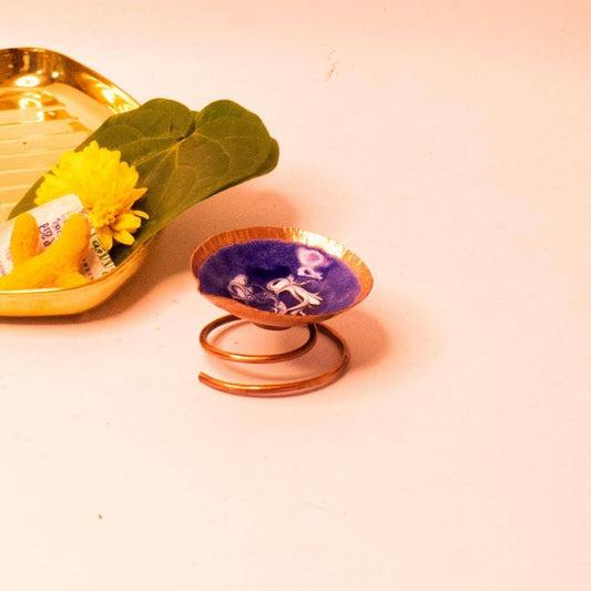Copper Enamel Spring Diya