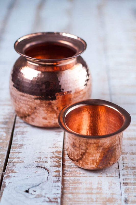 Copper Water Pot With Cup (Sombu - Lota)