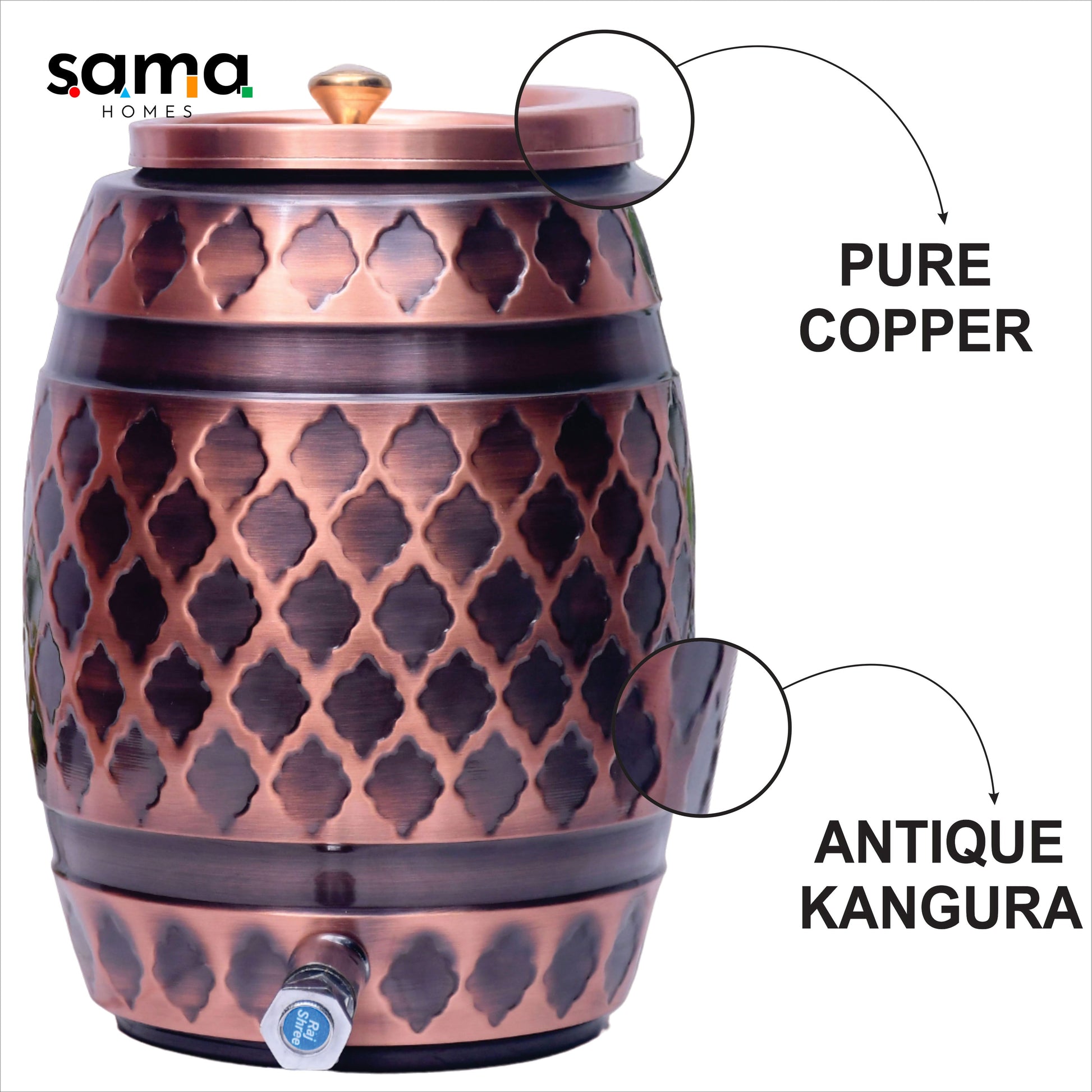 SAMA Homes - pure copper barrel kangura designed capacity 8000 ml