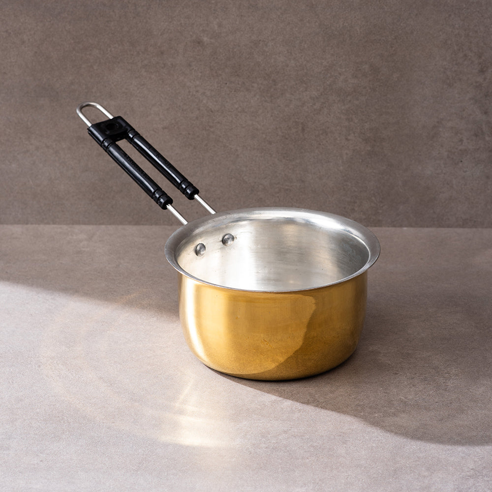 sama homes set of 3 brass saucepans 1l 1 5l 2l