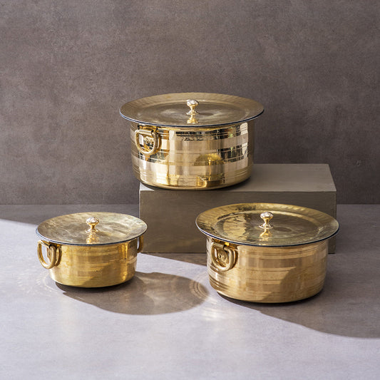 sama homes set of 3 brass patilas milk topias 1l 3l 5l