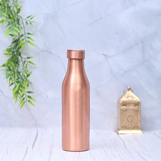 Plain Matt Finished Copper Water Bottle