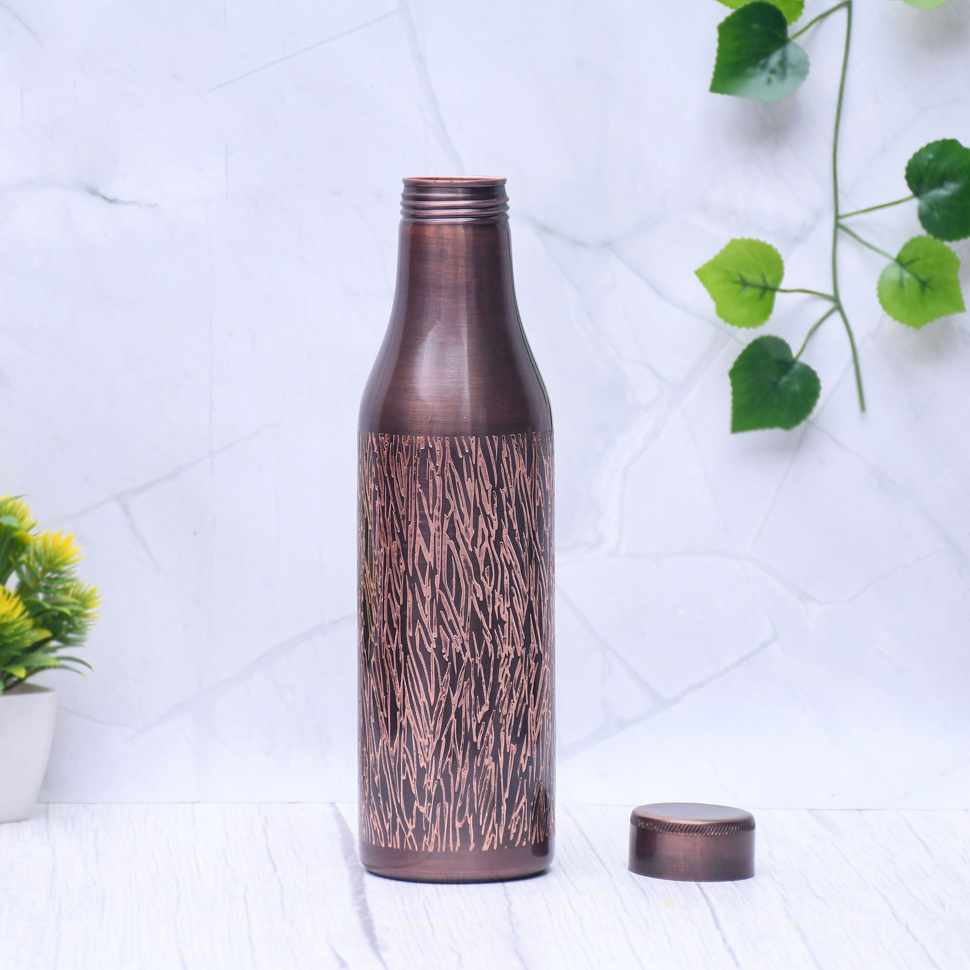 SAMA Homes - pure copper water bottle light curved antique black design