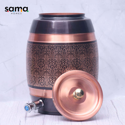 SAMA Homes - pure copper barrel antique engraved designed capacity 8000 ml