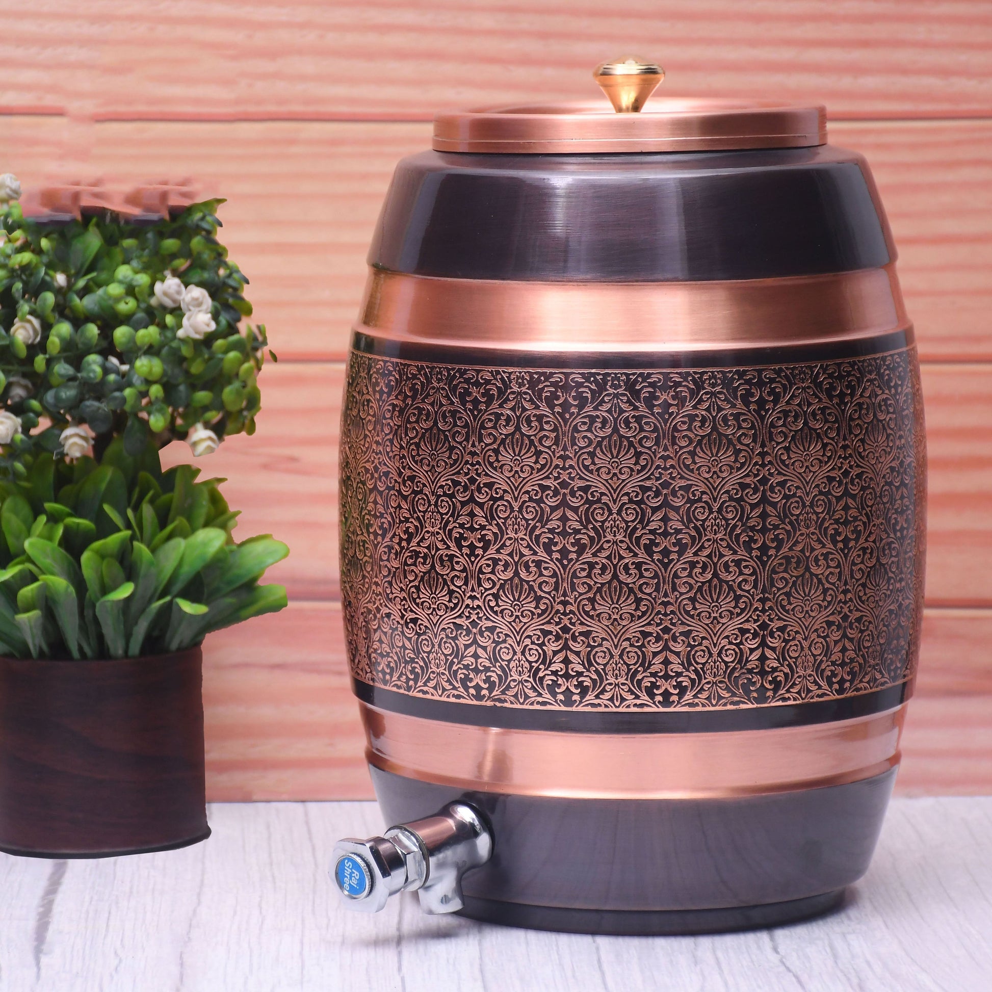 SAMA Homes - pure copper barrel antique engraved designed capacity 8000 ml