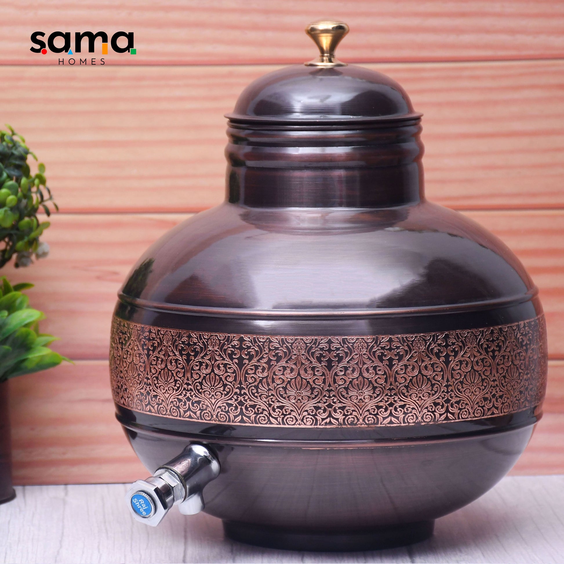 SAMA Homes - pure copper antique engraved ghada pot water dispenser capacity 8000ml