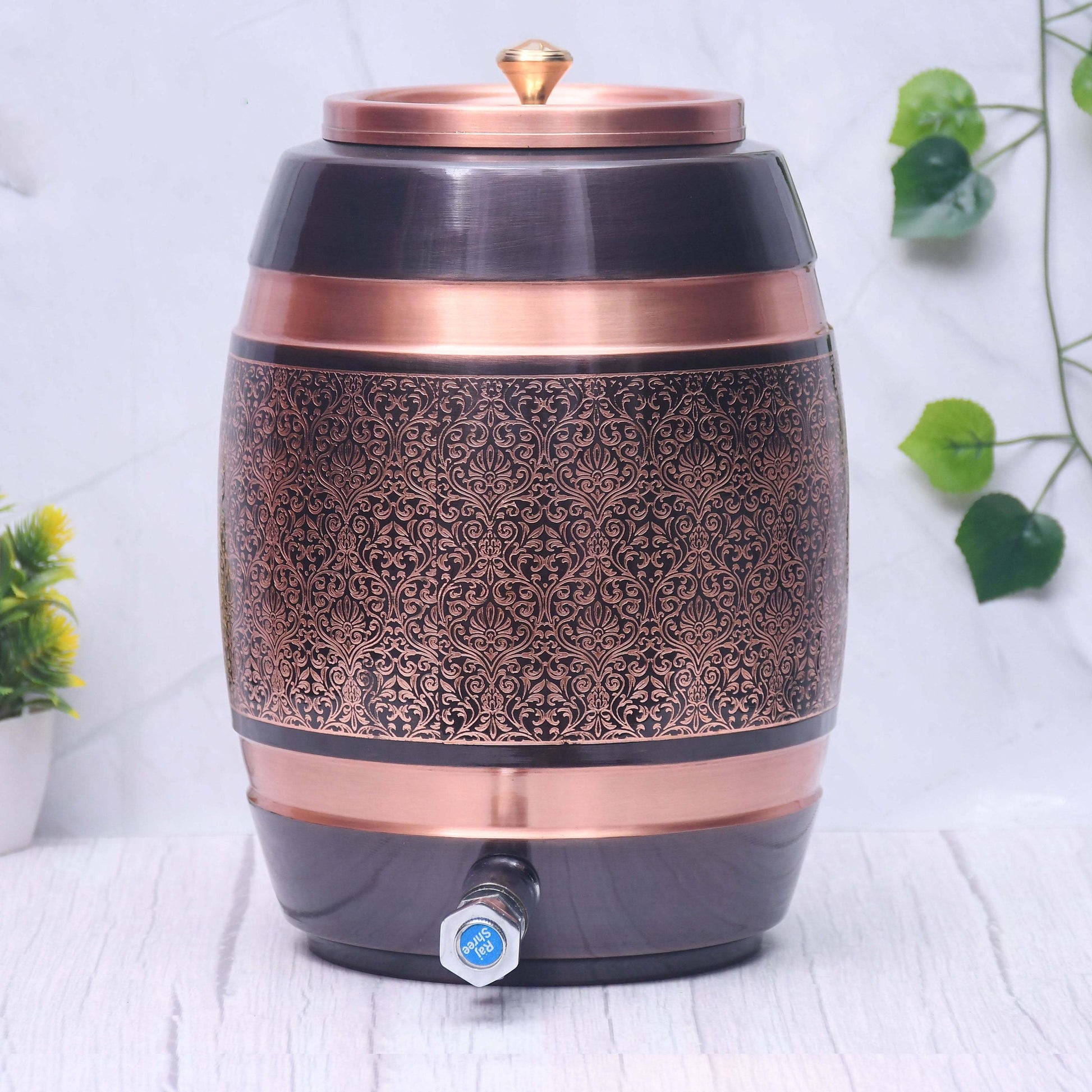 SAMA Homes - pure copper barrel matka antique engraved designed capacity 5000 ml