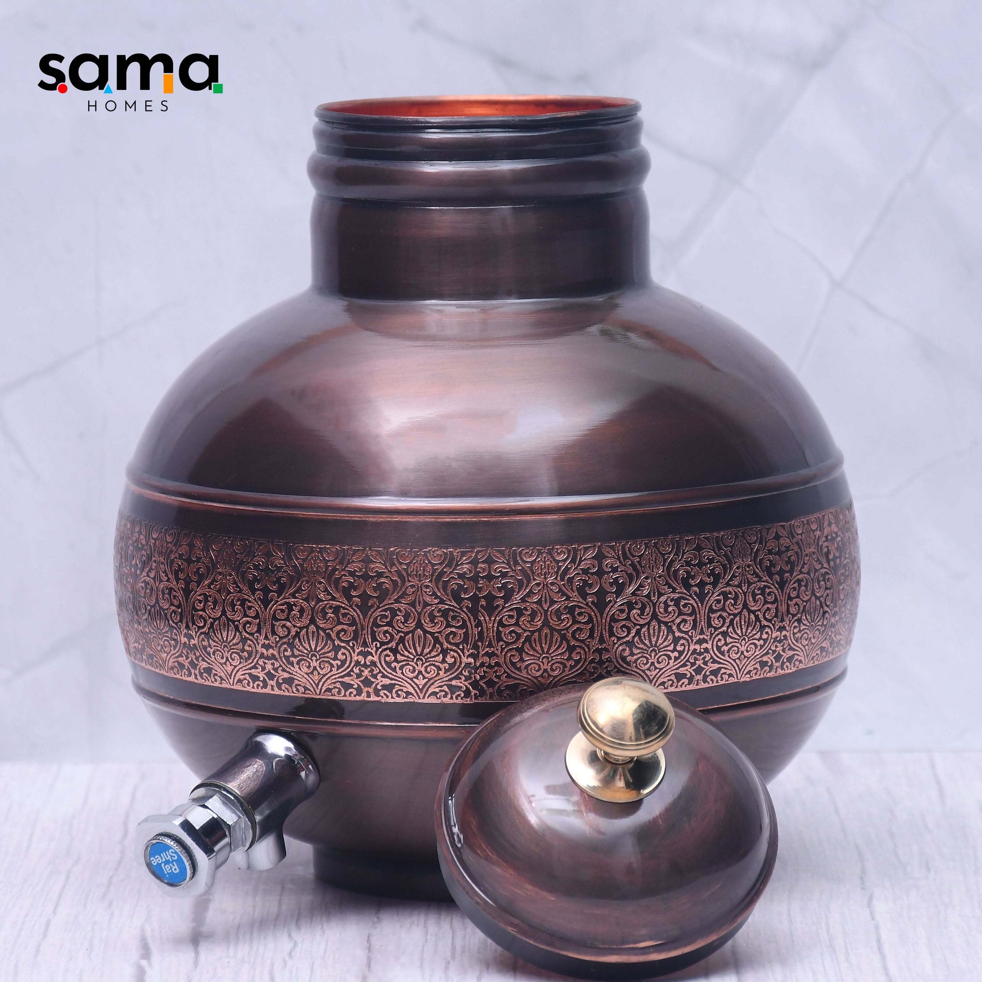 SAMA Homes - pure copper antique engraved ghada pot water dispenser capacity 8000ml