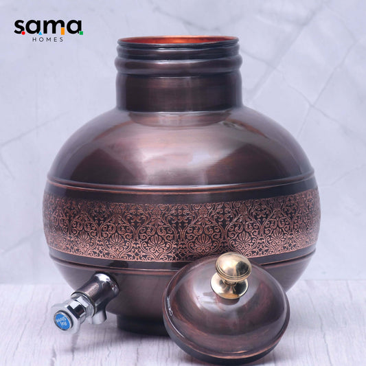 SAMA Homes - pure copper antique engraved ghada pot water dispenser capacity 8000ml