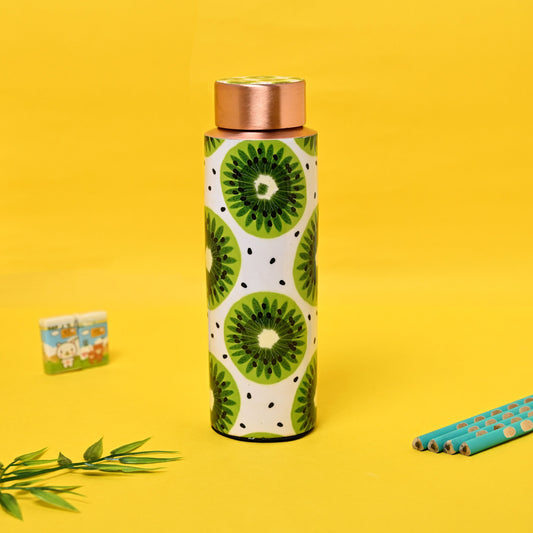 Sama Homes Copper Water Bottle For Kids  Kiwi Fruit Design |400 ML