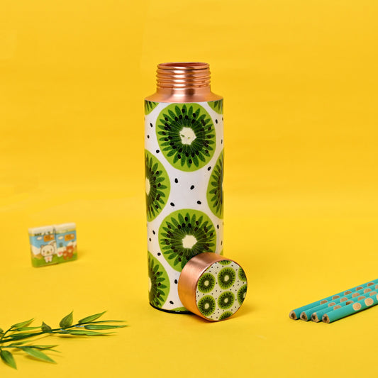 Sama Homes Copper Water Bottle For Kids  Kiwi Fruit Design |400 ML